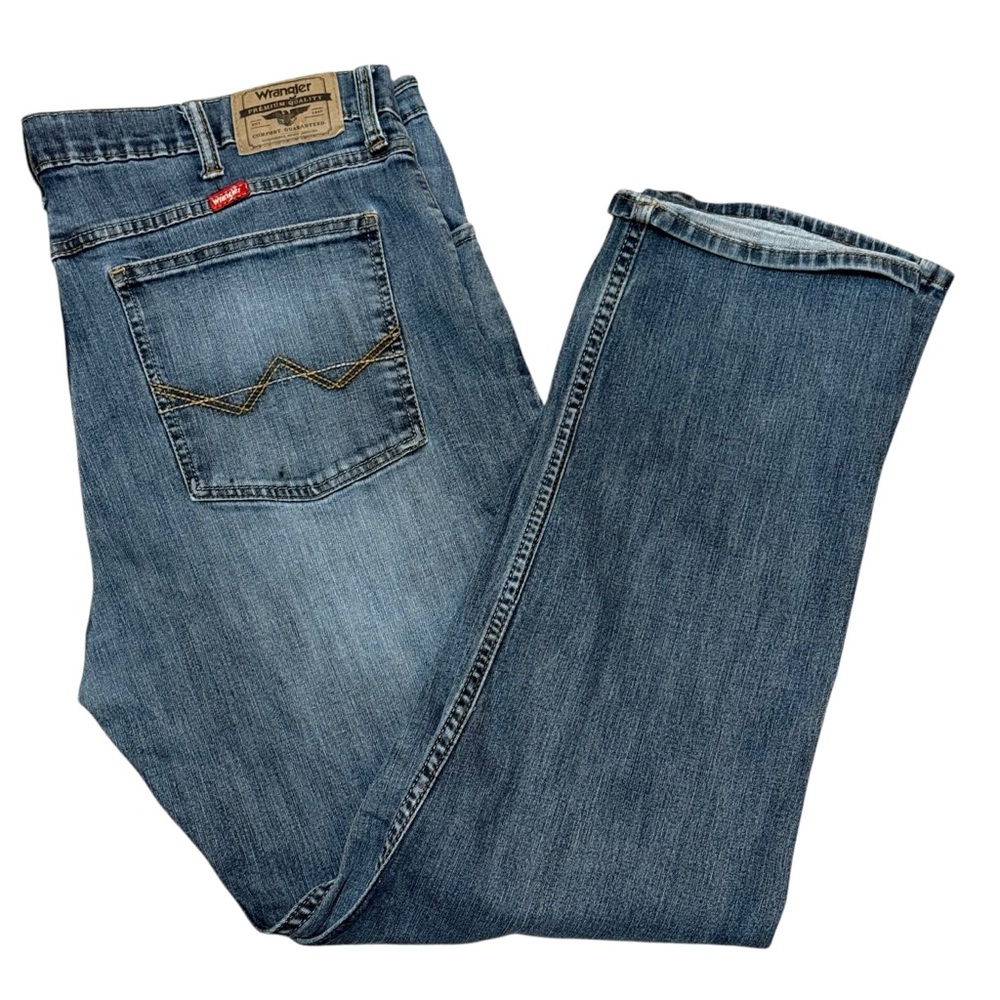Wrangler slim straight flex men’s jeans blue denim comfort stretch
